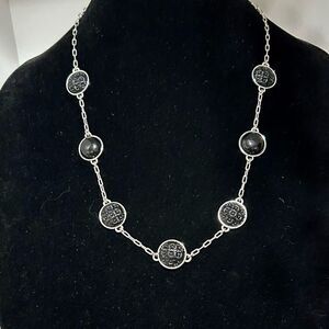 Liz & Co Women's Silver & Black Rhinestone Gems Princess Collar Jewelry Necklace